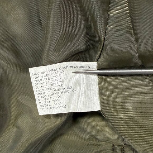 Y2K Jessica Holbrook Suede Jacket Olive Green Button Front Leather Size S Small - Picture 15 of 15